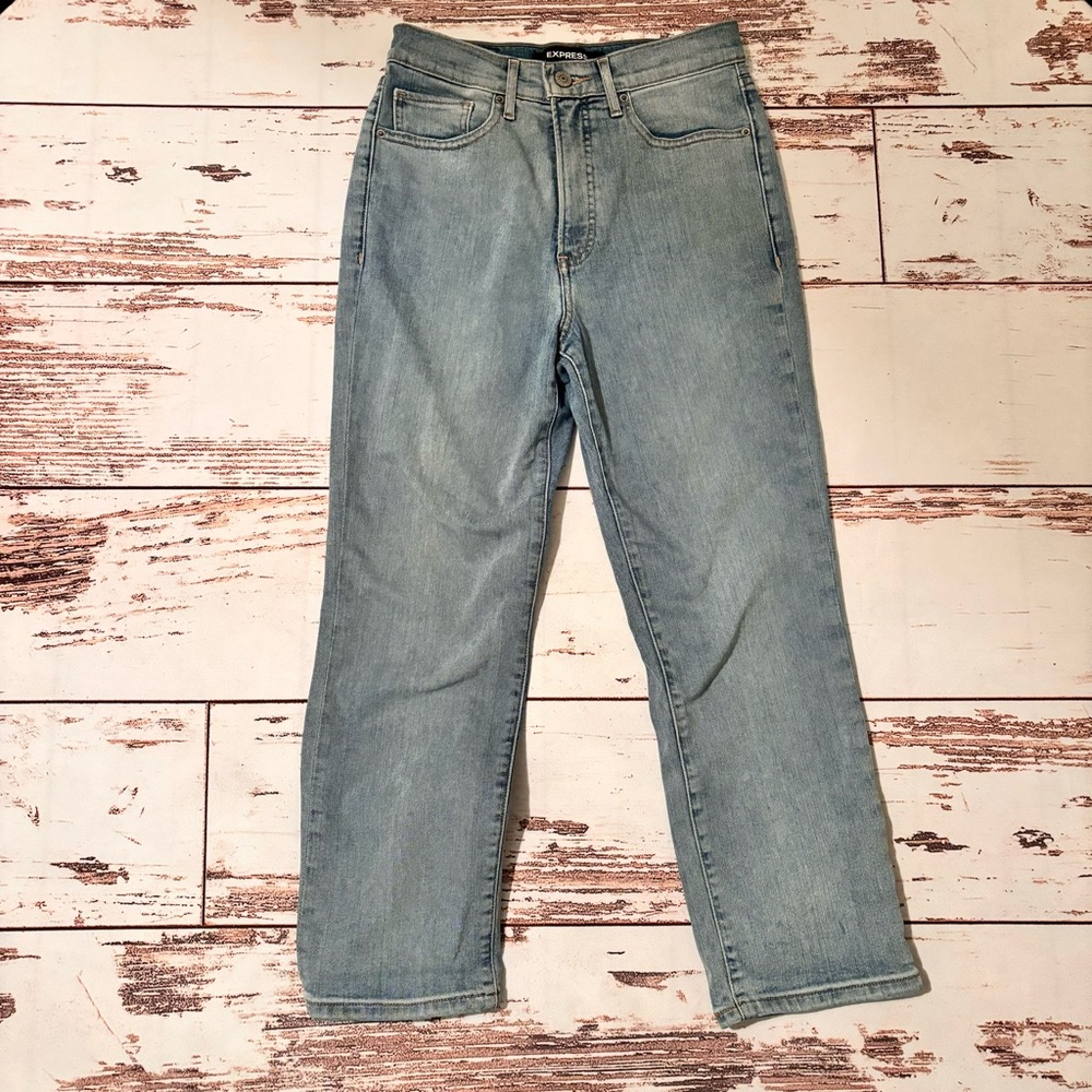 Express Original Straight Super High Rise Jeans Size 4 Regular